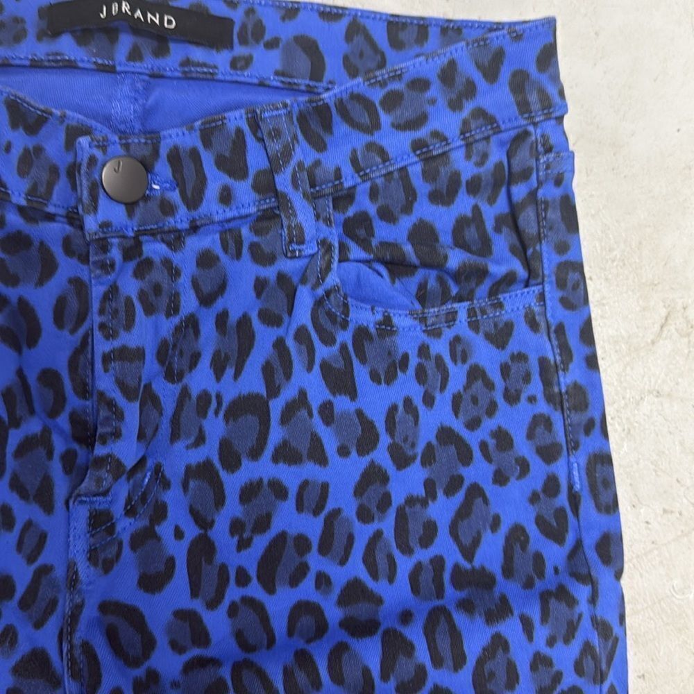 J Brand Vibrant Blue Animal Print Pants Size 27 - NWOT - Leopard Print Jeans - Picture 5 of 5